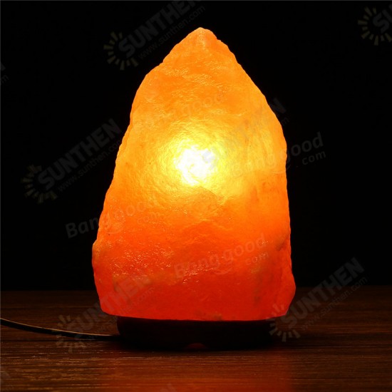 18 X 12CM Natural Himalayan Ionic Air Purifier Rock Crystal Salt Lamp Table Night Light