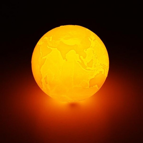 18cm 3D Earth Lamp USB Rechargeable Touch Sensor Color Changing LED Night Light Gift DC5V