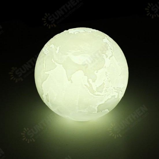 18cm 3D Earth Lamp USB Rechargeable Touch Sensor Color Changing LED Night Light Gift DC5V