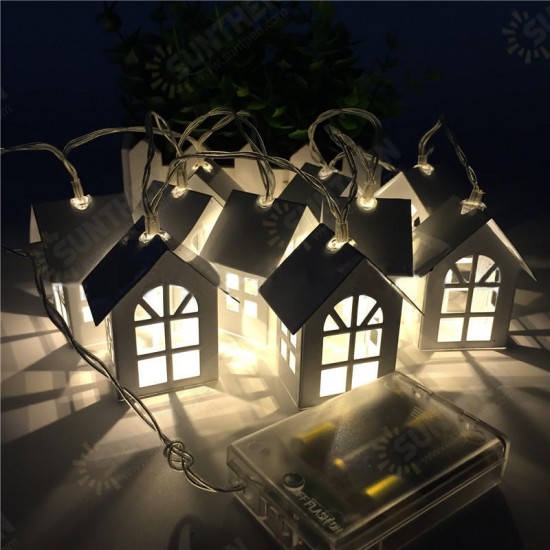 1M 10 LED Metal House String Lights LED Fairy Lights for Festival Christmas Wedding