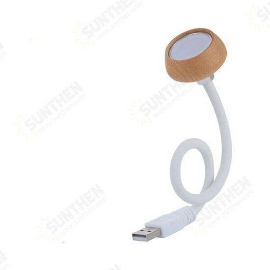 1W Flexible USB Wood LED Reading Lamp Night Light for Computer Notebook PC Laptop Power Bank