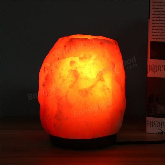 20 X 16CM Natural Himalayan Ionic Air Purifier Rock Crystal Salt Lamp Table Night Light
