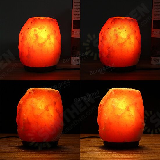 20 X 16CM Natural Himalayan Ionic Air Purifier Rock Crystal Salt Lamp Table Night Light