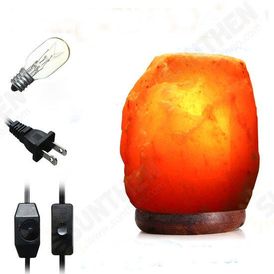 20 X 16CM Natural Himalayan Ionic Air Purifier Rock Crystal Salt Lamp Table Night Light