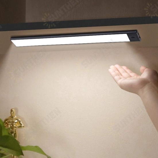 20/40/60CM Body Sensing Small Night Light USB Charging Lamp LED Portable Strip Light for Bedroom Wardrobe Bookcase Stairs