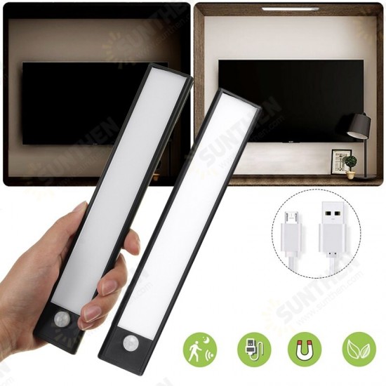 235mm LED Motion Sensor Battery USB Rechargeable Closet Lamp Cabinet Night Light Home White Light