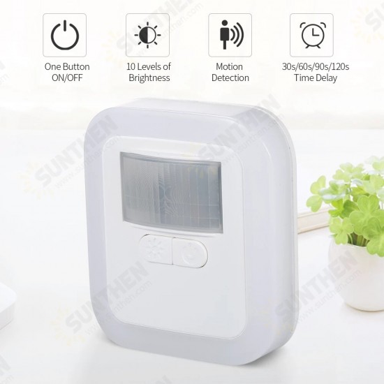 2.4W Light Control 10 Gears Dimming Delay Human Body Intelligent Induction Sound and Light Remote Control Energy Saving Brightness Night Light Bedroom