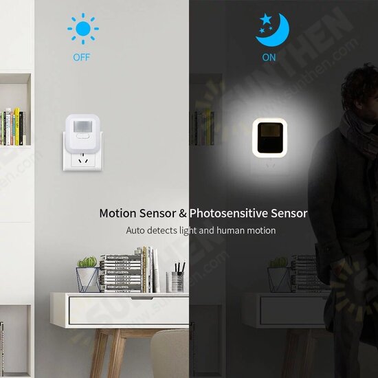 2.4W Light Control 10 Gears Dimming Delay Human Body Intelligent Induction Sound and Light Remote Control Energy Saving Brightness Night Light Bedroom