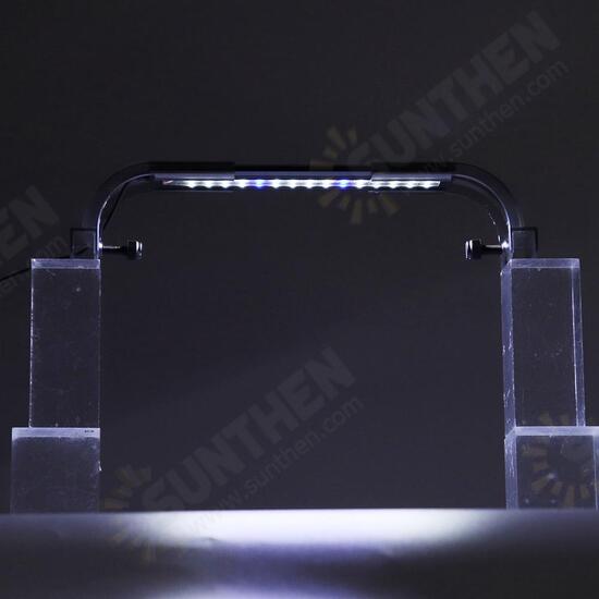 2.5W 18cm Adjustable 2835 LED Aquarium Fish Tank Super Slim Light Lamp Black