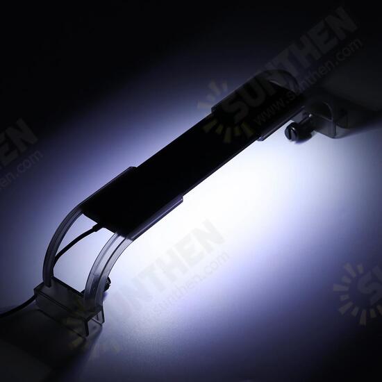 2.5W 18cm Adjustable 2835 LED Aquarium Fish Tank Super Slim Light Lamp Black