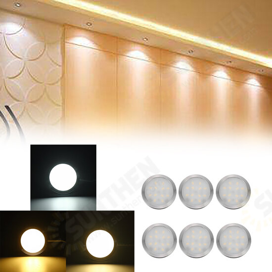 2.5W 6-In-1 LED Under Cabinet Light Ceiling Panel Down Slim Kitchen Cupboard Recessed Lamp DC12V