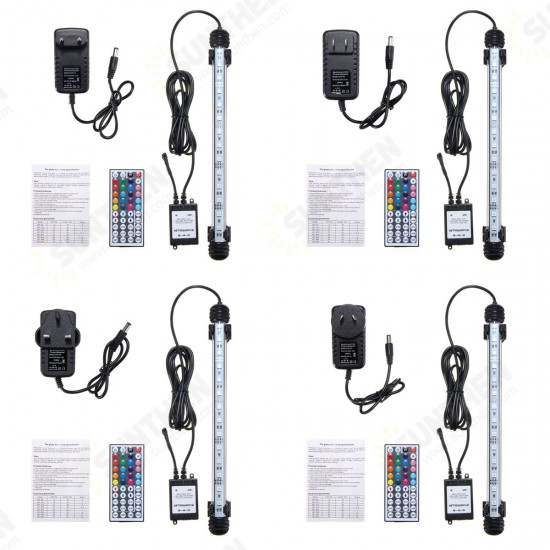 28CM 4.5W SMD5050 RGB LED Aquarium Fish Tank Light Color Changing Bar Submersible Lamp + 44Keys Remote Control