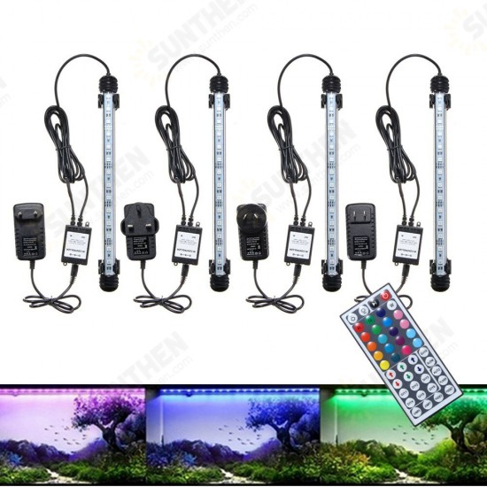 28CM 4.5W SMD5050 RGB LED Aquarium Fish Tank Light Color Changing Bar Submersible Lamp + 44Keys Remote Control