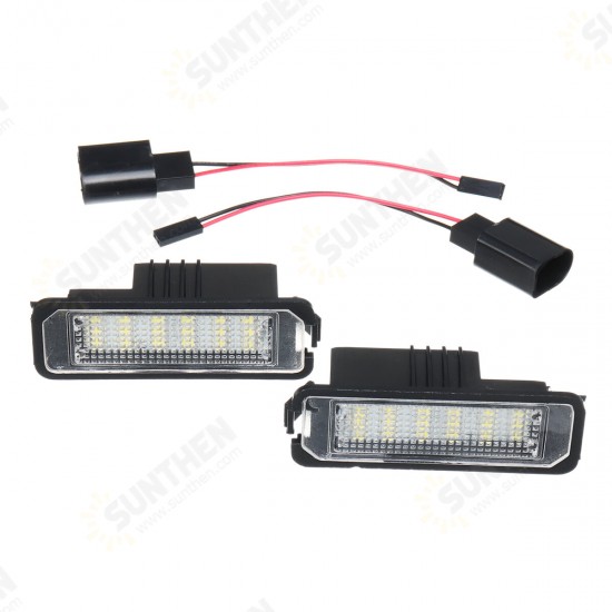 2PCS 18 LED License Number Plate Car Lights For VW Golf MK4 MK5 MK6 Passat Lupo Polo 9N