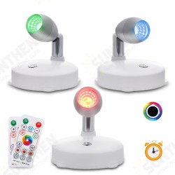 2PCS Battery Powered RGB LED Cabinet Light Spotlights with Two Remote Controls for Wardrobe Kitchen 2PCS Battery Powered RGB LED Cabinet Light Spotlights with Two Remote Controls for Wardrobe Kitchen