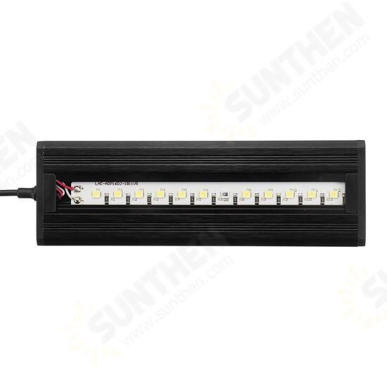 2W 13cm Adjustable 2835 LED Aquarium Fish Tank Super Slim Light Lamp Black