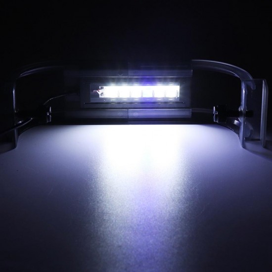 2W 13cm Adjustable 2835 LED Aquarium Fish Tank Super Slim Light Lamp Black