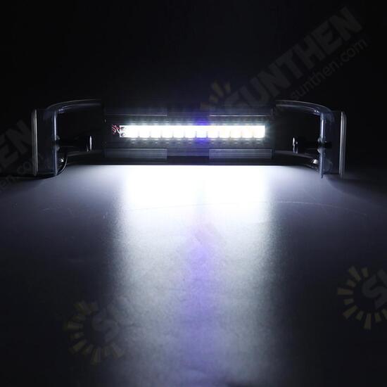 2W 13cm Adjustable 2835 LED Aquarium Fish Tank Super Slim Light Lamp Black