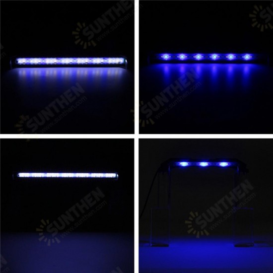 30cm 27 LED Fish Tank Aquarium Light White Blue Lamp Clip on Waterproof Bar AC110-240V