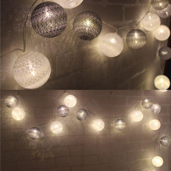 3.3M 20LED Grey Cotton Ball String Lights LED Fairy Lights for Festival Christmas Halloween 3.3M 20LED Grey Cotton Ball String Lights LED Fairy Lights for Festival Christmas Halloween