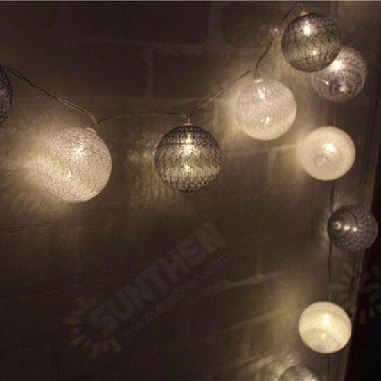 3.3M 20LED Grey Cotton Ball String Lights LED Fairy Lights for Festival Christmas Halloween 3.3M 20LED Grey Cotton Ball String Lights LED Fairy Lights for Festival Christmas Halloween