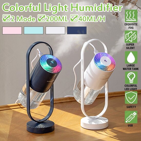 3.5W 200ML Ultrasonic Electric Air Diffuser Aroma Humidifier USB Rotatable LED Night Light 3.5W 200ML Ultrasonic Electric Air Diffuser Aroma Humidifier USB Rotatable LED Night Light