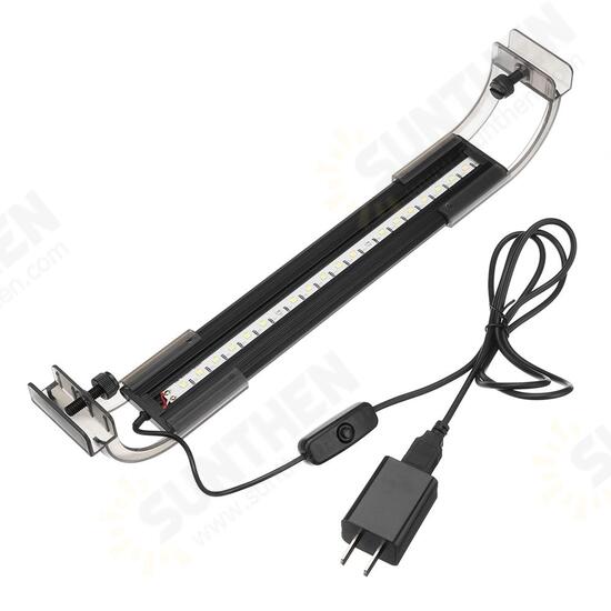 3.5W 25cm Adjustable 2835 LED Aquarium Fish Tank Super Slim Light Lamp Black