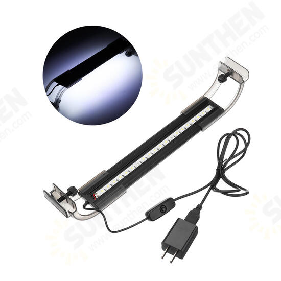 3.5W 25cm Adjustable 2835 LED Aquarium Fish Tank Super Slim Light Lamp Black