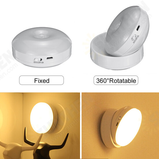 360 Degree Rotation LED Motion Sensor Night Light USB Rechargeable Lamp with Magnetic Base for Stairs Bedroom Bathroom Kitchen Hallway White/Warm Light 360 Degree Rotation LED Motion Sensor Night Light USB Rechargeable Lamp with Magnetic Base for Stairs Bedroom Bathroom Kitchen Hallway White/Warm Light