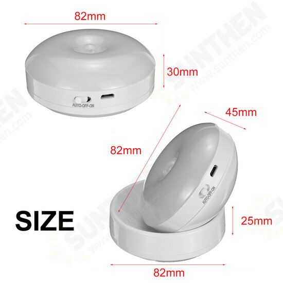 360 Degree Rotation LED Motion Sensor Night Light USB Rechargeable Lamp with Magnetic Base for Stairs Bedroom Bathroom Kitchen Hallway White/Warm Light 360 Degree Rotation LED Motion Sensor Night Light USB Rechargeable Lamp with Magnetic Base for Stairs Bedroom Bathroom Kitchen Hallway White/Warm Light