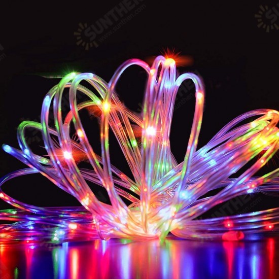 39FT 100 LED Solar String Rope Fairy Light Waterproof Xmas Wedding Party Decor Night Light