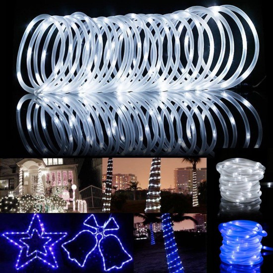 39FT 100 LED Solar String Rope Fairy Light Waterproof Xmas Wedding Party Decor Night Light