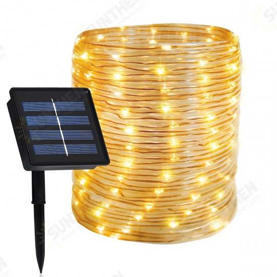 39FT 100 LED Solar String Rope Fairy Light Waterproof Xmas Wedding Party Decor Night Light