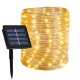 39FT 100 LED Solar String Rope Fairy Light Waterproof Xmas Wedding Party Decor Night Light