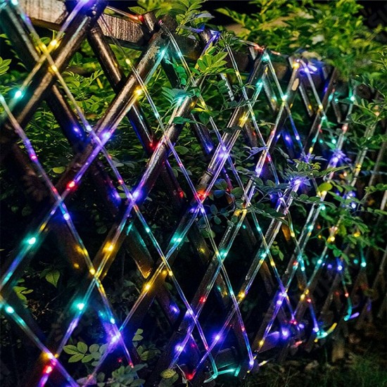 39FT 100 LED Solar String Rope Fairy Light Waterproof Xmas Wedding Party Decor Night Light