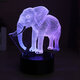 3D Acrylic LED 7/16 Colors Colorful Night Lights Elephant Model Remote Control Touch Switch Night Light