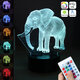 3D Acrylic LED 7/16 Colors Colorful Night Lights Elephant Model Remote Control Touch Switch Night Light