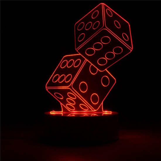 3D Dice Shape RGB USB Night Light Color Changing LED Table Lamp + 24 Key Controller Xmas Gift