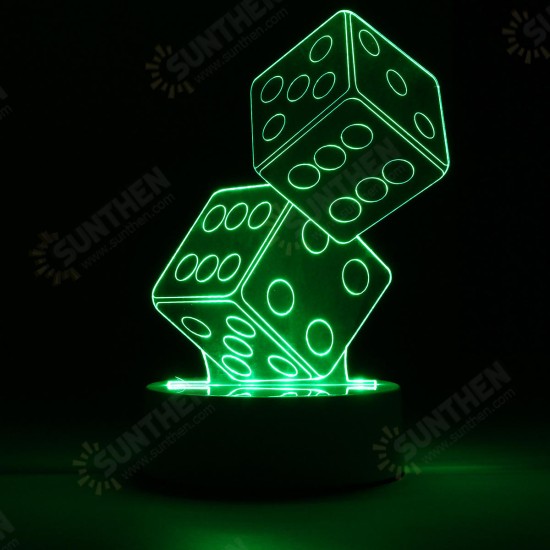 3D Dice Shape RGB USB Night Light Color Changing LED Table Lamp + 24 Key Controller Xmas Gift