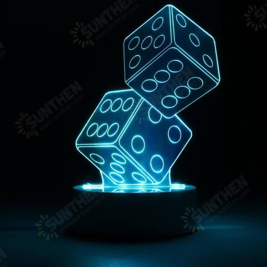 3D Dice Shape RGB USB Night Light Color Changing LED Table Lamp + 24 Key Controller Xmas Gift