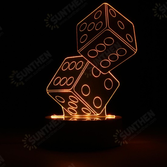 3D Dice Shape RGB USB Night Light Color Changing LED Table Lamp + 24 Key Controller Xmas Gift