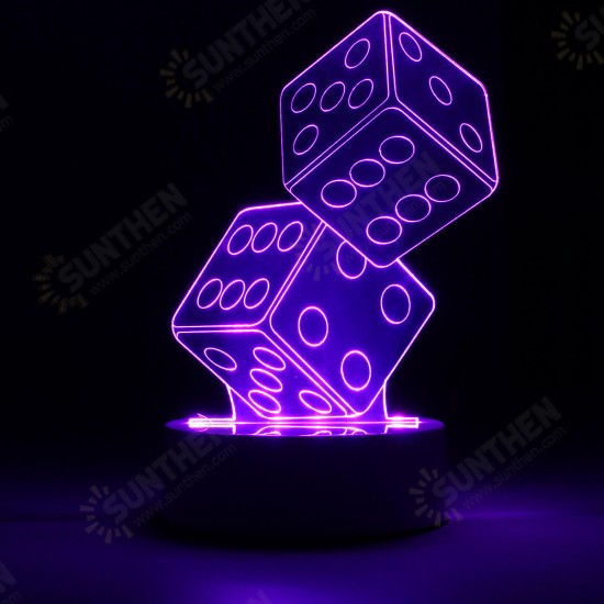 3D Dice Shape RGB USB Night Light Color Changing LED Table Lamp + 24 Key Controller Xmas Gift