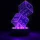 3D Dice Shape RGB USB Night Light Color Changing LED Table Lamp + 24 Key Controller Xmas Gift