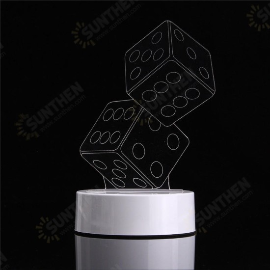 3D Dice Shape RGB USB Night Light Color Changing LED Table Lamp + 24 Key Controller Xmas Gift