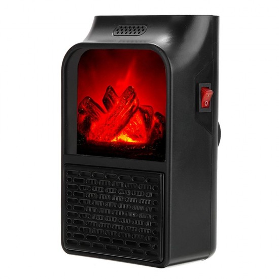 3D Flame Heater 500W Wall Mount Electric Fireplace Log Air Warmer Remote Control AC220V-240V