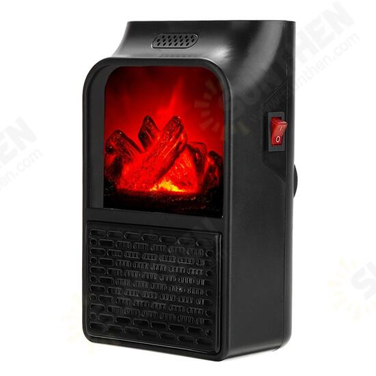 3D Flame Heater 500W Wall Mount Electric Fireplace Log Air Warmer Remote Control AC220V-240V