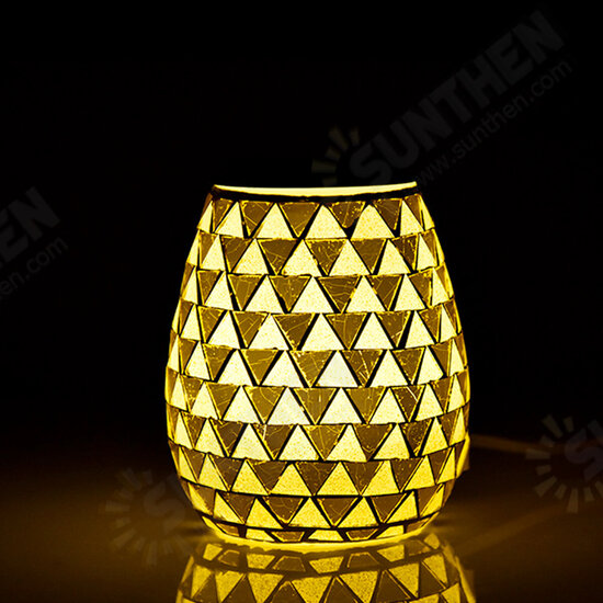 3D Glass Electric Aromatherapy Lamp Triangle Pattern Warm White Lights Home Aromatherapy Light