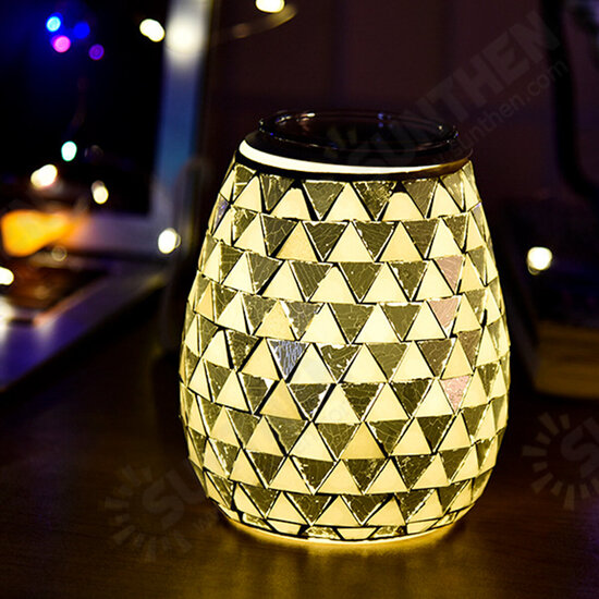 3D Glass Electric Aromatherapy Lamp Triangle Pattern Warm White Lights Home Aromatherapy Light