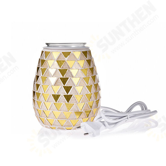 3D Glass Electric Aromatherapy Lamp Triangle Pattern Warm White Lights Home Aromatherapy Light