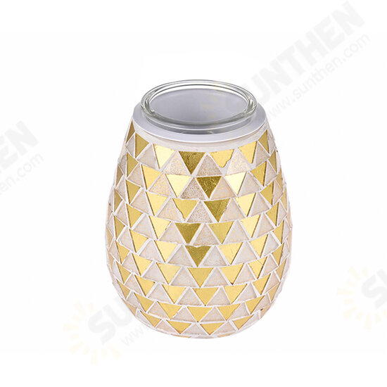 3D Glass Electric Aromatherapy Lamp Triangle Pattern Warm White Lights Home Aromatherapy Light